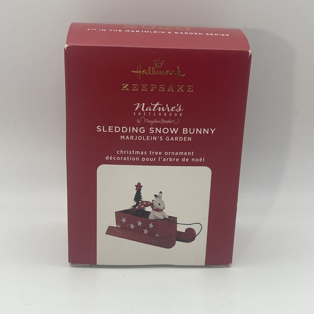 2020 Hallmark Keepsake "Sledding Snow Bunny" Ornament